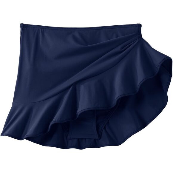 Land's End plus size swim skirt tummy technology ruffled Deep Sea Navy 16W - Picture 4 of 7